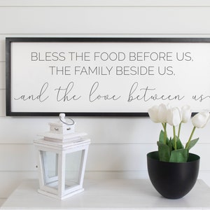 Bless The Food Before Us Wood Sign, Dining Room Signs, Dining Room Wall Decor, Kitchen Signs, Farmhouse Wall Decor, Farmhouse Signs, Home