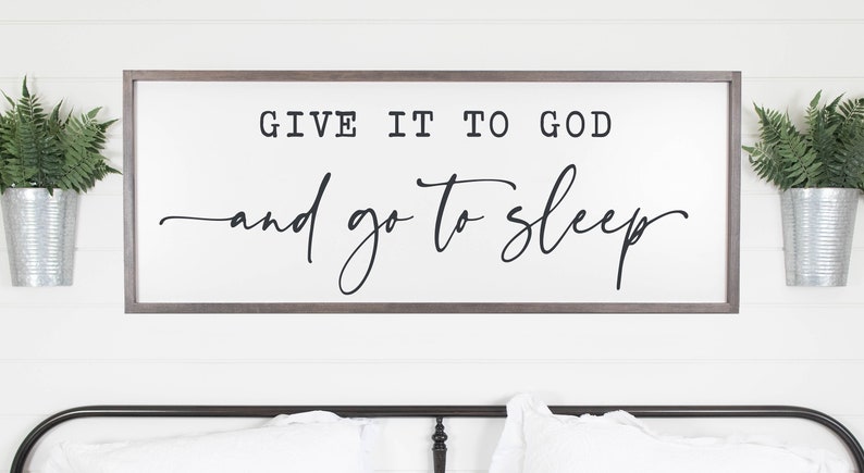 Religiöses Blechschild „Give It To God And Go To Sleep“ – 30x15 Cm, Vintage-Deko