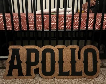Large Custom Wood Name Sign, Nursery Name Sign, Boho Girl Name Sign, Above Crib Sign, Layered Baby Name Sign, Boy Name Sign, Cut Out Sign