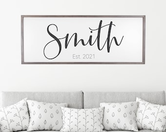 Family Name Sign, Last Name Sign, Wedding Gift, Housewarming Gift, Custom Name Sign, Family Name Established Sign, Bridal Gift, Personalized