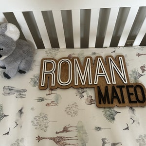 Large Custom Wood Name Sign, Nursery Name Sign, Boho Girl Name Sign, Above Crib Sign, Layered Baby Name Sign, Boy Name Sign, Cut Out Sign