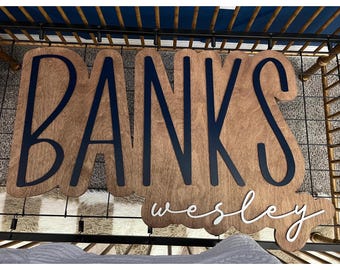 Large Custom Wood Name Sign, Nursery Name Sign, Boho Girl Name Sign, Above Crib Sign, Layered Baby Name Sign, Boy Name Sign, Cut Out Sign