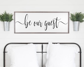 Be Our Guest Sign, Guest Room Sign, Guest Room Wall Decor, Wood Signs, Farmhouse Sign, Farmhouse Decor, Rustic Home Decor, Bedroom Decor