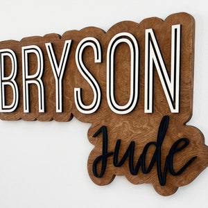 Large Custom Wood Name Sign, Nursery Name Sign, Boho Girl Name Sign, Above Crib Sign, Layered Baby Name Sign, Boy Name Sign, Cut Out Sign