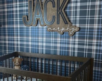 Large Custom Wood Name Sign, Nursery Name Sign, Boho Girl Name Sign, Above Crib Sign, Layered Baby Name Sign, Boy Name Sign, Cut Out Sign