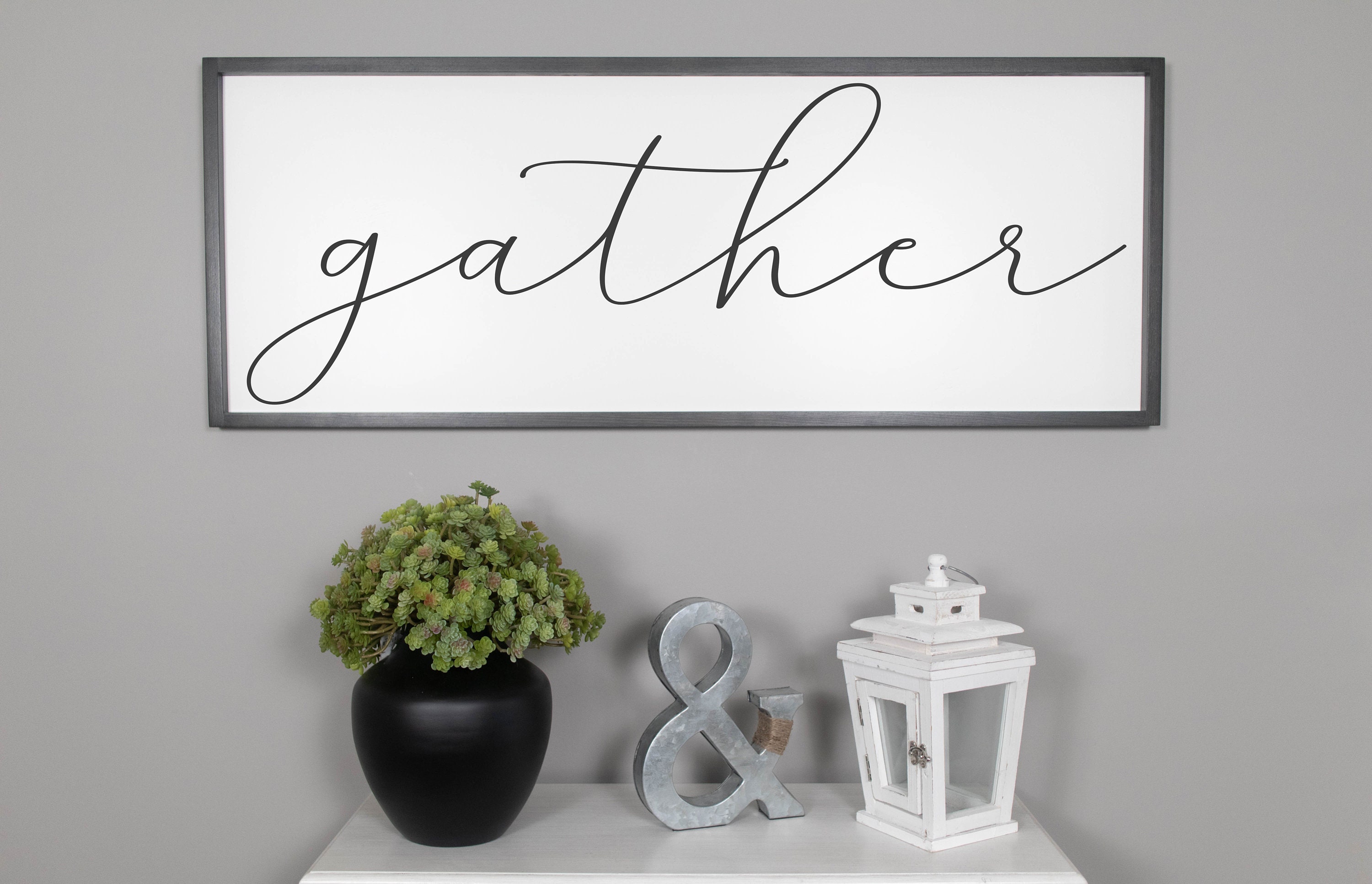 Gather Sign Large Wood Signs Dining Room Wall Decor Farmhouse Thanksgiving