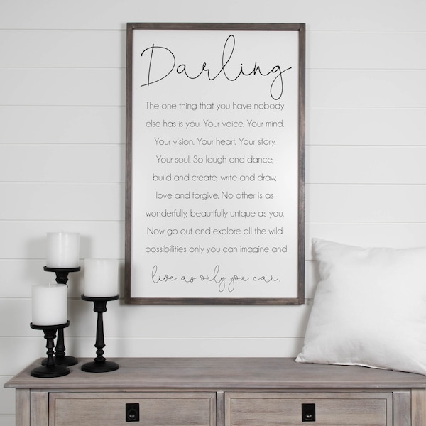 Darling The One Thing You Have Sign, Nursery Sign, Nursery Decor, Nursery Wall Art, Baby Shower, Framed Wood Signs, Quotes, Farmhouse Sign