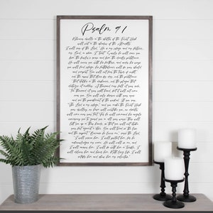 Psalm 91 Sign, Scripture Signs, Bible Verse Sign, Framed Wood Signs, Christian Farmhouse Sign, Signs For Home, Inspirational Sign, Book Page