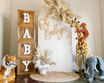 Oh Baby Custom Wood Sign, Baby Shower Sign, Shower Backdrop, Baby Gender Reveal, Baby Announcement Sign, Photo Shoot Booth Baby Name Sign