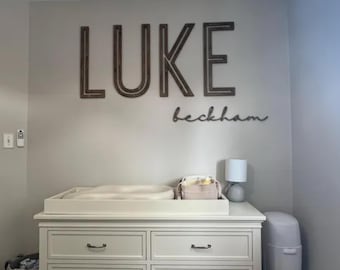 Custom Wood Baby Name Sign, Nursery Name Sign, First Middle Name Sign, Personalized Name Sign, Wall Art For Nursery, Kids Room Decor, Boho