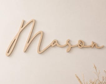 Custom Wood Baby Name Sign, Nursery Name Sign, First Middle Name Sign, Personalized Name Sign, Wall Art For Nursery, Kids Room Decor, Boho