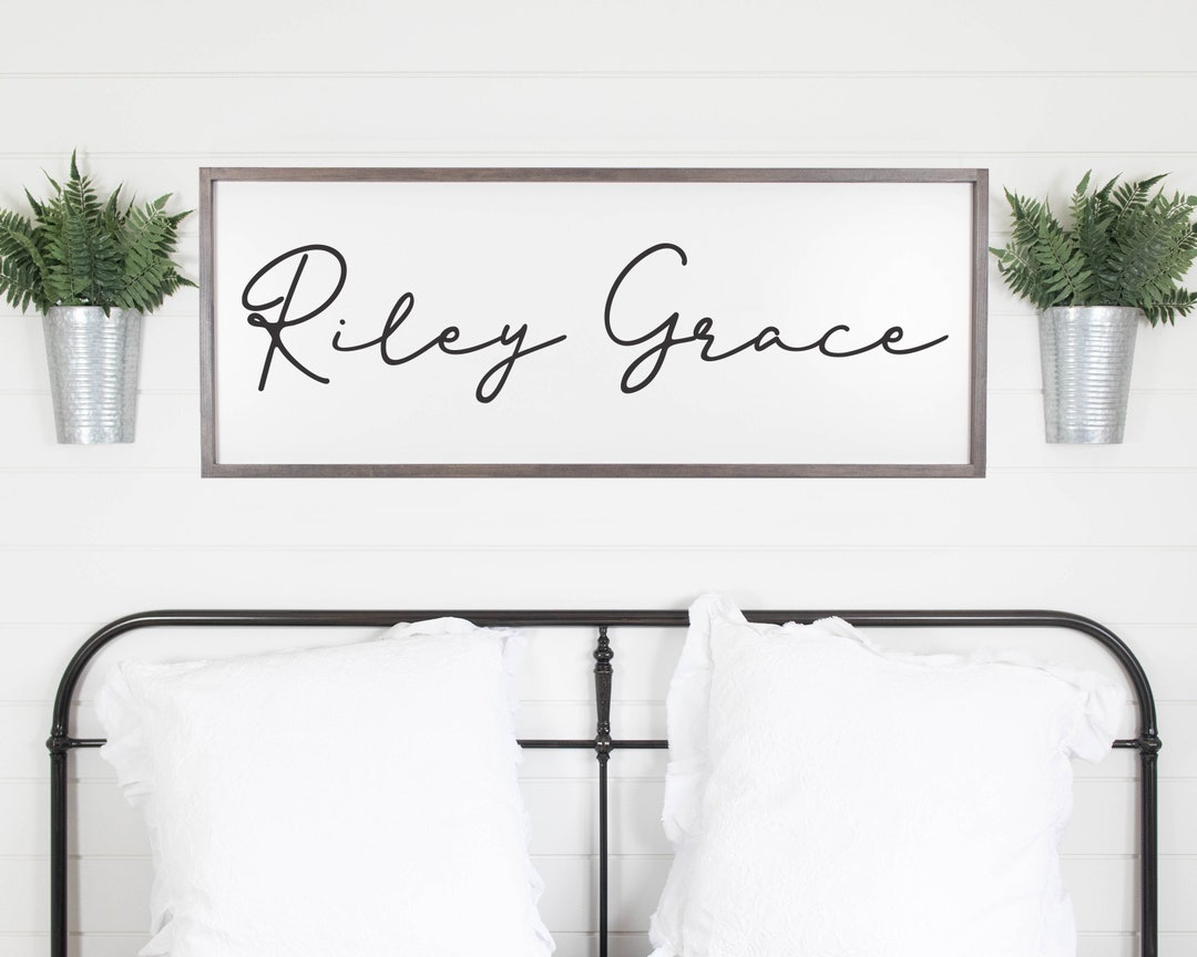 Name Sign Girl Rustic Rectangular Nursery Name Sign Girl Boy, Wood Signs, Nursery Wall Decor, Kids Room ...
