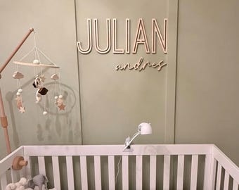 Custom Wood Baby Name Sign, Nursery Name Sign, First Middle Name Sign, Personalized Name Sign, Wall Art For Nursery, Kids Room Decor, Boho