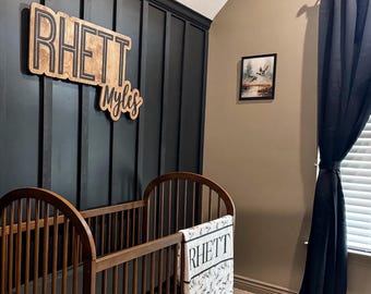Large Custom Wood Name Sign, Nursery Name Sign, Boho Girl Name Sign, Above Crib Sign, Layered Baby Name Sign, Boy Name Sign, Cut Out Sign