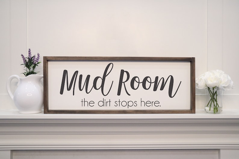 Mud Room Sign Mudroom Sign Mud Room Decor Framed Wood Sign Etsy