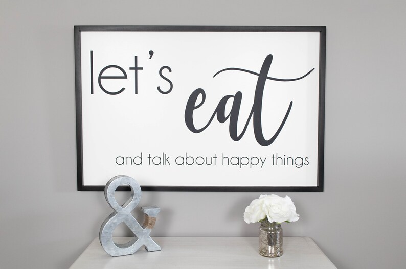 Let's Eat Sign Eat Sign Farmhouse Kitchen Signs Kitchen Etsy Canada