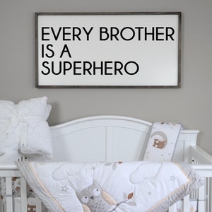 Every Brother Is A Superhero, Wood Signs, Boys Room Signs, Kids Room Sign, Childs Room Decor, Nursery Decor, Farmhouse Sign, Rustic Decor