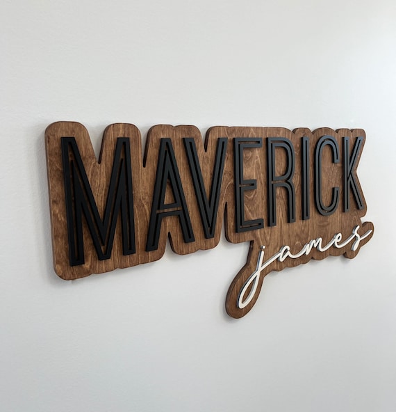 Large Custom Wood Name Sign, Nursery Name Sign, Boho Girl Name Sign, Above Crib Sign, Layered Baby Name Sign, Boy Name Sign, Cut Out Sign