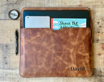 Top Grain Leather Sleeve Bag, MacBook Case, Laptop Bag, MacBook Sleeve, iPad Cases, iPad Sleeve, Portfolio Case, Custom Sleeve, Personalized