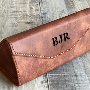 Leather Sunglass Case, Glasses Holder, Personalized Sunglass Cases, Reinforced Sunglass Holder, Handmade Leather Gift, Sunglass Protector image 4