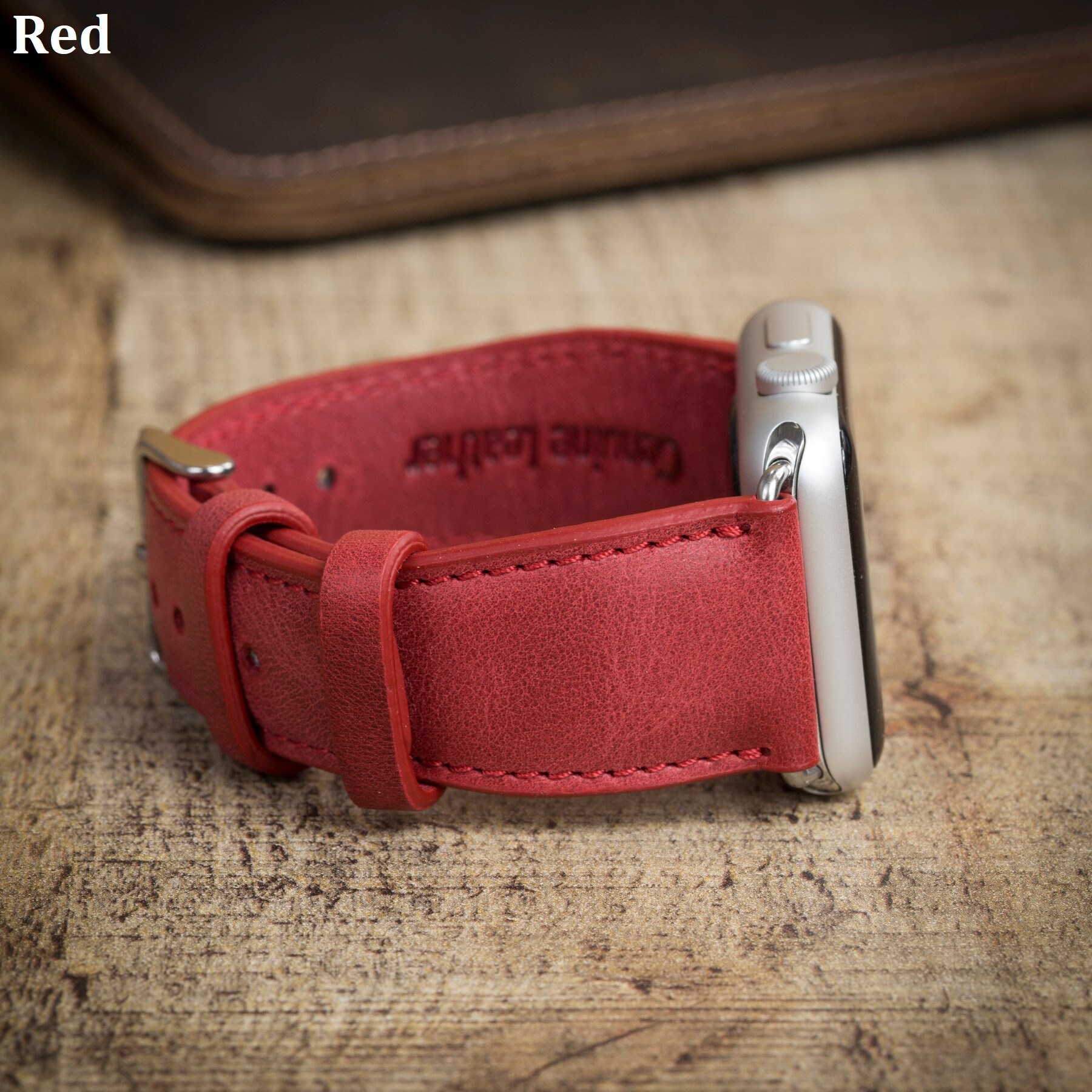 Genuine Brown Leather Watch Band Apple Watch Band 38 40 41 Etsy