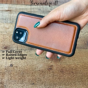 Custom Leather iPhone Case. iPhone 15, 14, 13, 12, 11, X, XS MAX, XR, 8, 7, 6 Plus. Feather Light Snap On full cover case. iPhone Sleeve