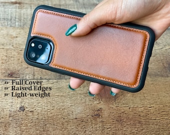 Custom Leather iPhone Case. iPhone 15, 14, 13, 12, 11, X, XS MAX, XR, 8, 7, 6 Plus. Feather Light Snap On full cover case. iPhone Sleeve