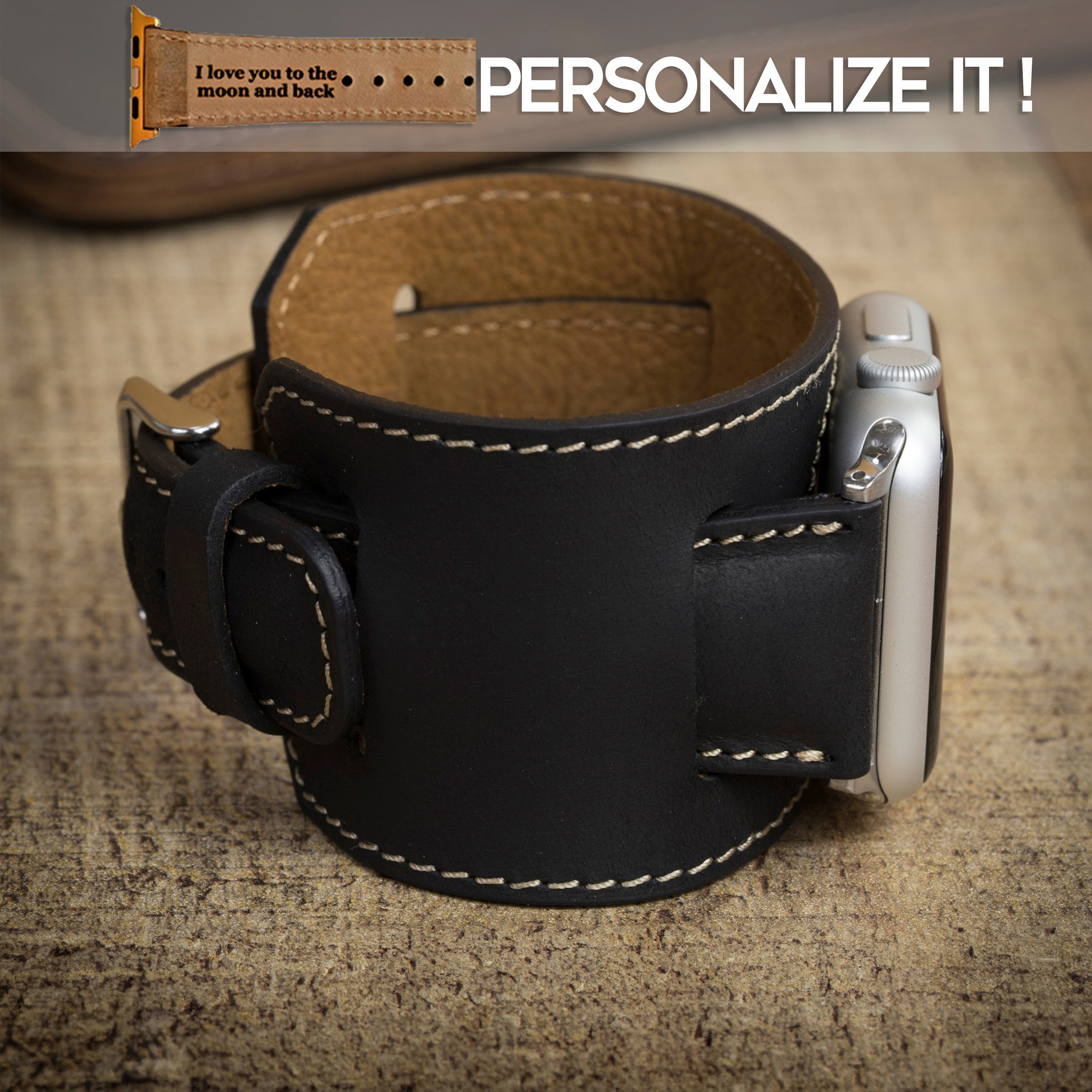 その他 Iove Geniune Leather Watch Cuff, Apple Watch Band 38, 40, 41, 42, 44