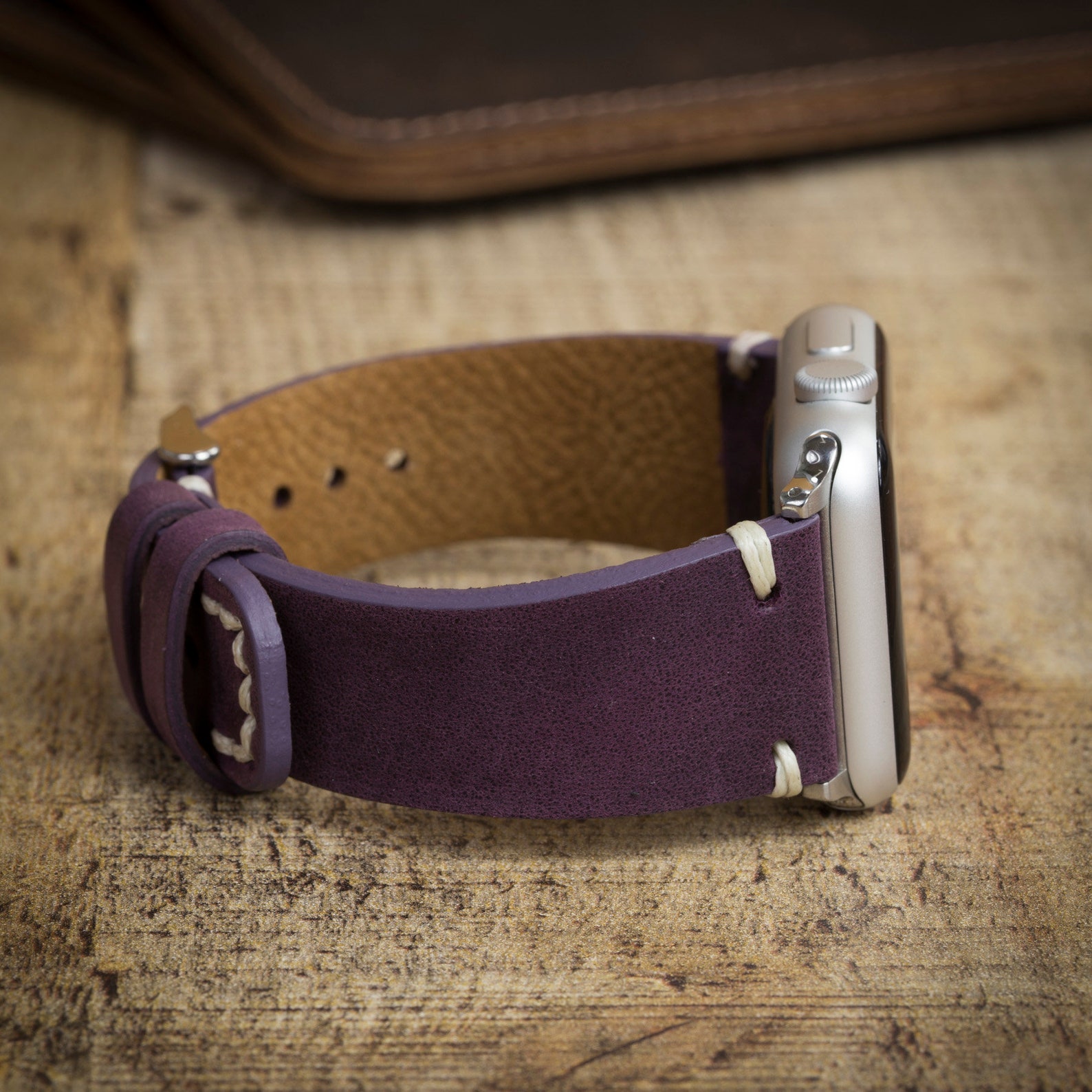 Antic Purple Leather Watch Band Apple Watch Band 38 40 41 Etsy