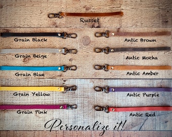 Leather Wristlet, Leather Wrist Loop, Wrist Strap, Hand Loop Chain, Phone Strap, Wrist Chain, Long Keychain, Phone Loop, Phone Holder