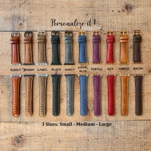 Custom Leather Watch Band, Apple Watch Band 38, 40, 41, 42, 44, 45, 49 mm. Handmade Samsung Galaxy, Pixel, Fossil, Fitbit iWatch Strap