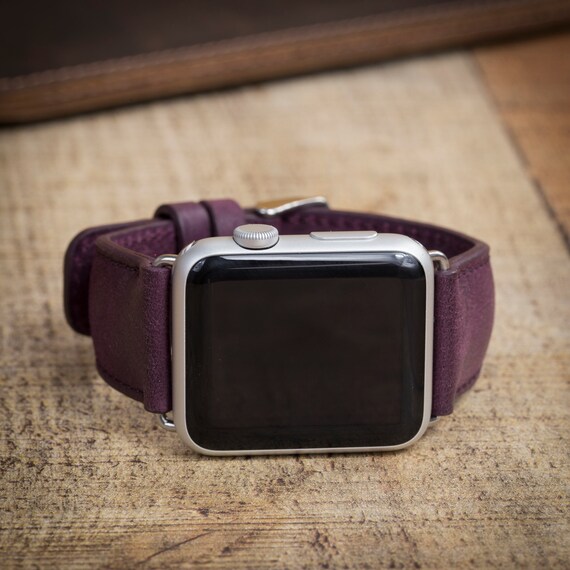 Cinturino in pelle viola Cinturino apple watch 38 40 41 | Etsy Italia