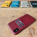 Pebbled Burgundy Leather iPhone Case, iPhone 14, 13, 12, 11, X, XS Max, XR, 8, 7 Plus Card Holder, iPhone Wallet Snap On, iPhone Credit Card 