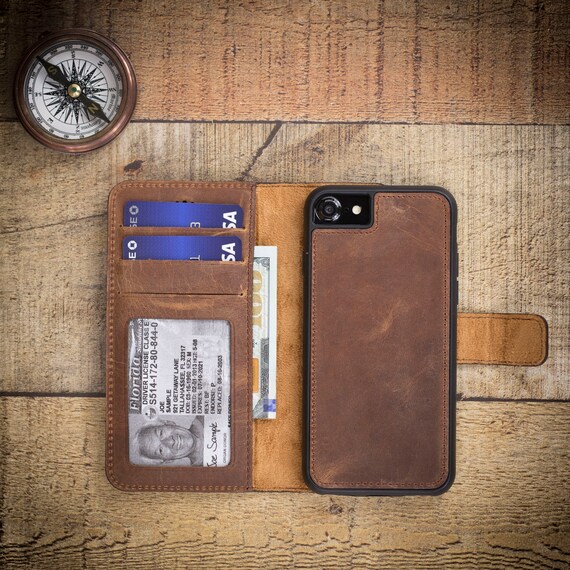 Antic Brown Leather Personalized Iphone 13 12 11 X Xs Max Etsy