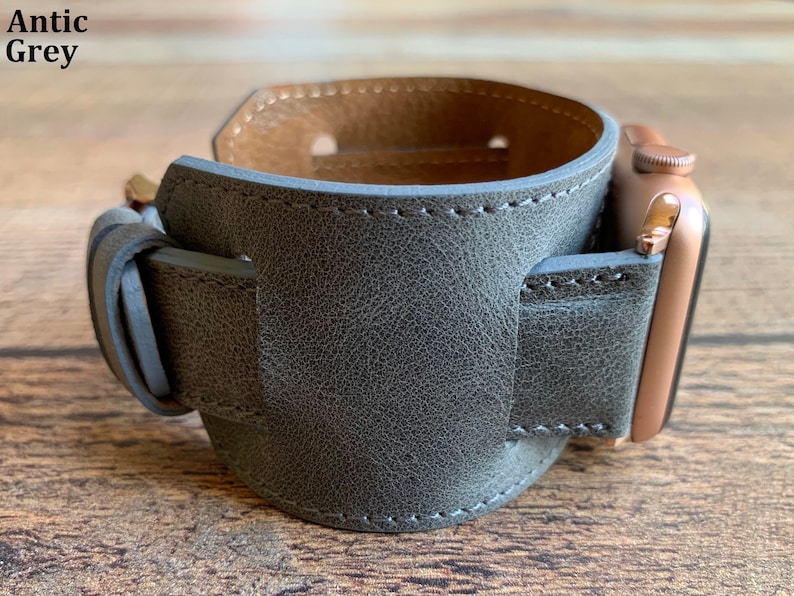 Correa de cuero personalizada para Apple Watch de 38, 40, 41, 42, 44, 45 y 49 mm. Correa hecha a mano para Galaxy, Pixel y Fossil Fitbit iWatch. imagen 11