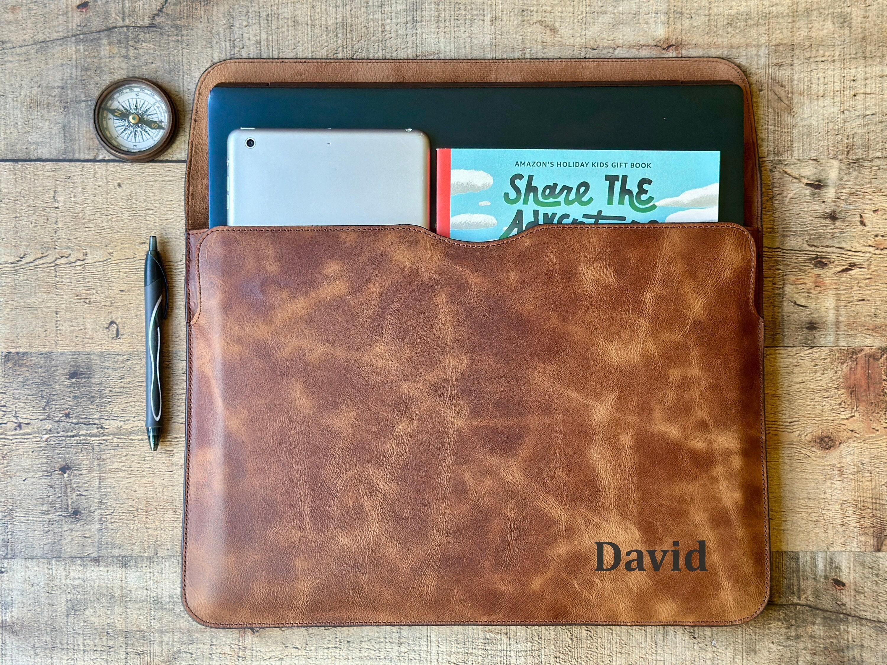 Top Grain Leather Sleeve Bag, MacBook Case, Laptop Bag, MacBook Sleeve, iPad Cases, iPad Sleeve, Portfolio Case, Custom Sleeve, Personalized
