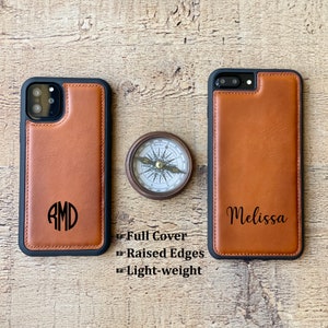 Custom Leather iPhone Case. iPhone 15, 14, 13, 12, 11, X, XS MAX, XR, 8, 7, 6 Plus. Feather Light Snap On full cover case. iPhone Sleeve