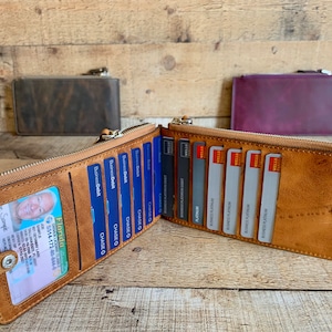Cartera de cuero personalizado, Russet quemado, cartera unisex, cartera de cuero de las mujeres, cartera de embrague personalizada, regalo de aniversario, monederos de las damas