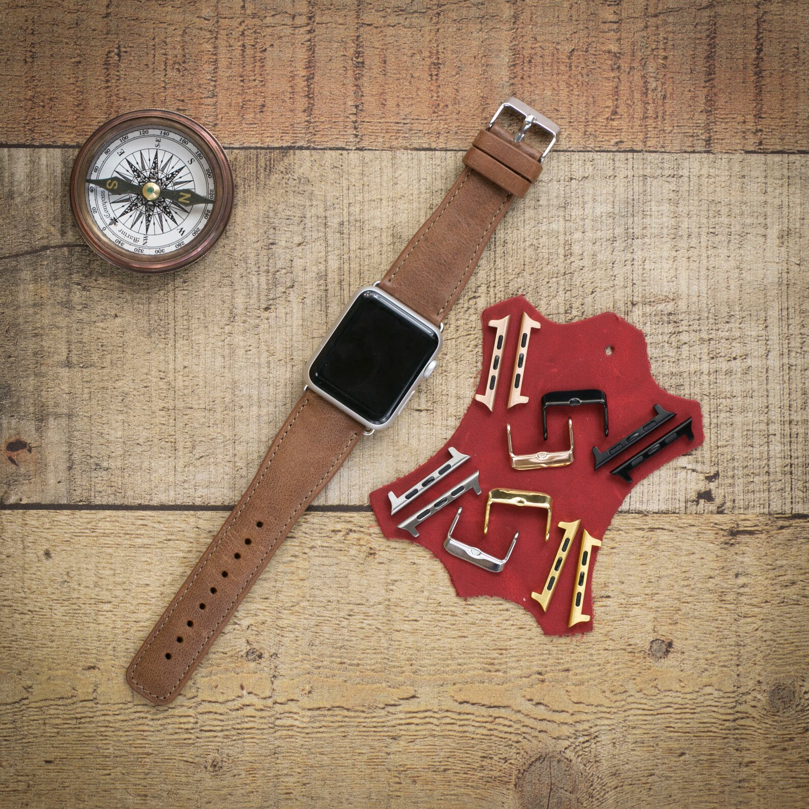 Genuine Brown Leather Watch Band Apple Watch Band 38 40 41 Etsy