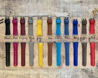 Pebbled Top Grain Leather Watch Band, Apple Watch Band 38, 40, 41, 42, 44, 45,49 mm, Custom Galaxy Fossil, FitBit, Pixel Strap, iWatch Strap