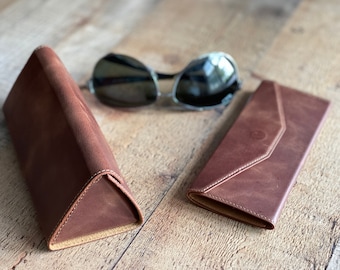 Estuche de cuero para gafas de sol, Porta gafas, Estuches personalizados para gafas de sol, Porta gafas de sol reforzado, Regalo de cuero hecho a mano, Protector de gafas de sol