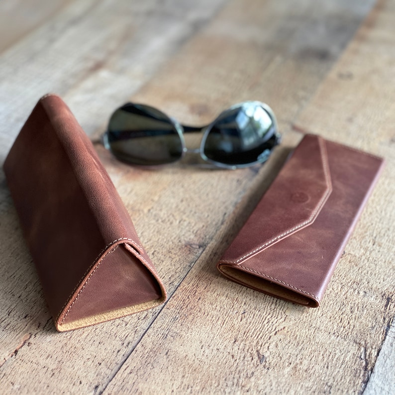 Leather Sunglass Case, Glasses Holder, Personalized Sunglass Cases, Reinforced Sunglass Holder, Handmade Leather Gift, Sunglass Protector image 1