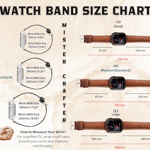 Custom Leather Watch Band, Apple Watch Band 38, 40, 41, 42, 44, 45, 49 mm. Handmade Samsung Galaxy, Pixel, Fossil, Fitbit iWatch Strap image 6