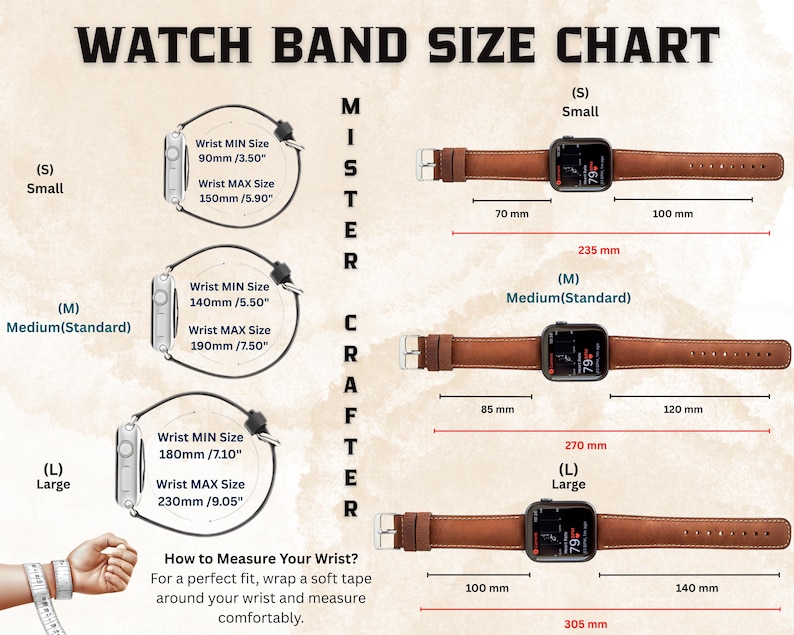 Custom Leather Watch Band, Apple Watch Band 38, 40, 41, 42, 44, 45, 49 mm. Handmade Samsung Galaxy, Pixel, Fossil, Fitbit iWatch Strap image 6