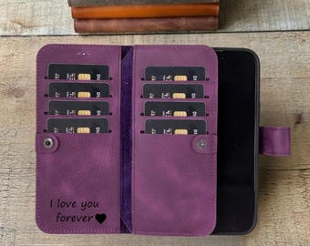 Flip Leather Detachable Wallet Case for iPhone 17, 16, 15, 14, 13, 12, SE Series, Magnetic MagSafe Compatible Wallet Case and Card Holder