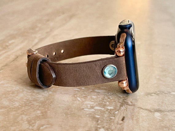 Correa de Apple Watch de cuero peludo, Correa de Apple Watch de