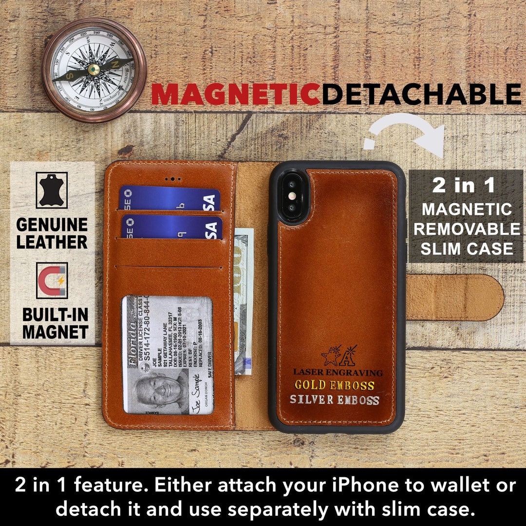 Antic Brown Magnetic Leather Case for iPhone X/XS/XR/XS Max