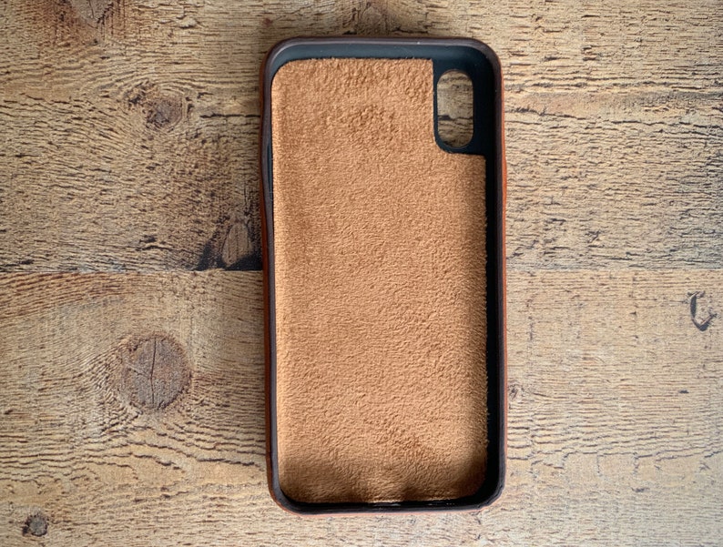 Russet Leather Feather Light Snap On full cover case, iPhone 15, 14, 13, 12, 11, 11 Pro, 11 Max, X, XS Max, XR, 7, 8 Plus iPhone Card Holder image 10