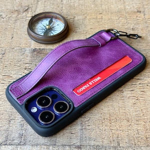 Leren hoesje voor iPhone-houder met monogram. iPhone 16, 15, 14, 13, 12 11, SE, X, 8, 7 Plus. iPhone-creditcardhouder hoesje schoudertasje crossbody