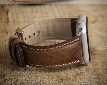 Handmade Leather Watch Band, Apple Watch Band 38, 40, 41, 42, 44, 45, 49 mm, Galaxy, Fitbit Pixel, Fossil, iWatch Band, Personalized Band